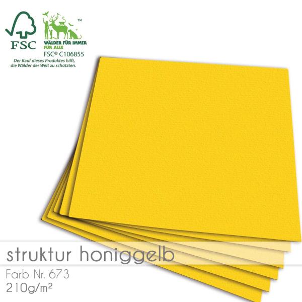 Cardstock "Struktur" 12"x12"  210g/m² (30,5 x 30,5cm) in struktur honiggelb