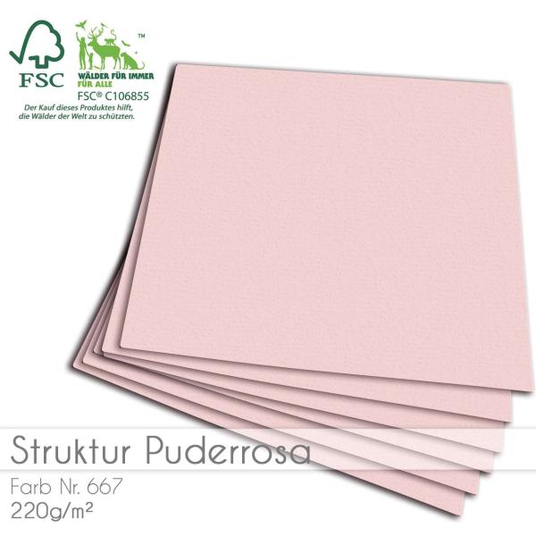 Cardstock "Struktur" 12"x12"  210g/m² (30,5 x 30,5cm) in struktur puderrosa