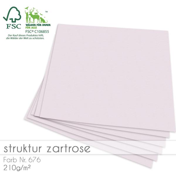 Cardstock "Struktur" 12"x12"  210g/m² (30,5 x 30,5cm) in struktur zartrose