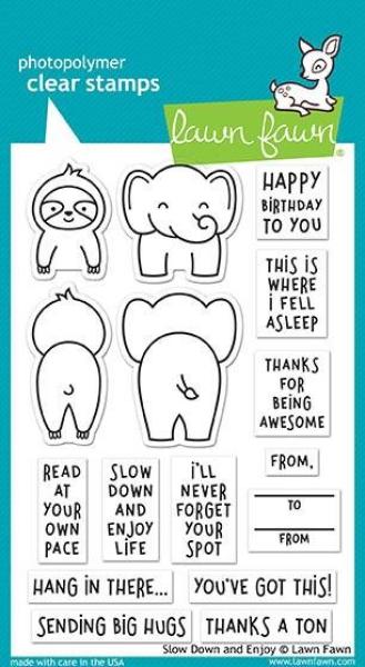 Lawn Fawn Stempelset "Slow Down and Enjoy" Clear Stamp
