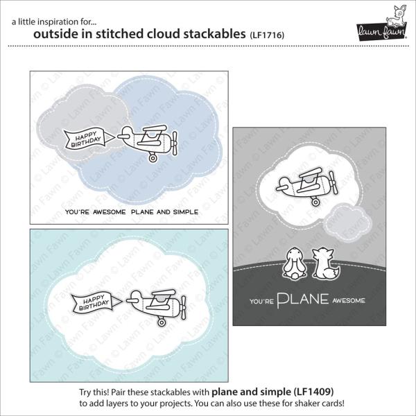 Lawn Fawn Craft Die - Outside In Stitched Cloud Stackables