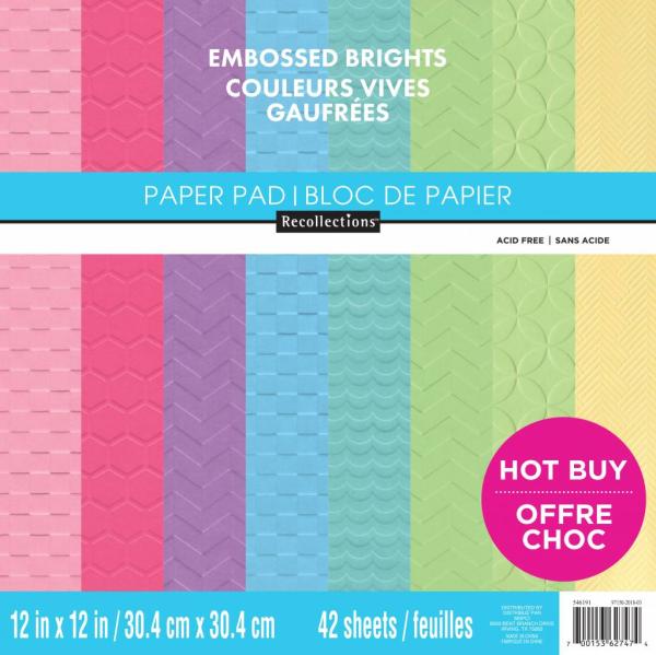 Craft Smith "Embossed Brights" 12x12" Paper Pad