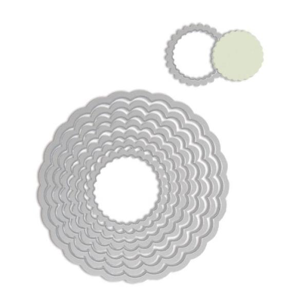 Sizzix Thinlits Craft Die-Set - Circles, Scallop