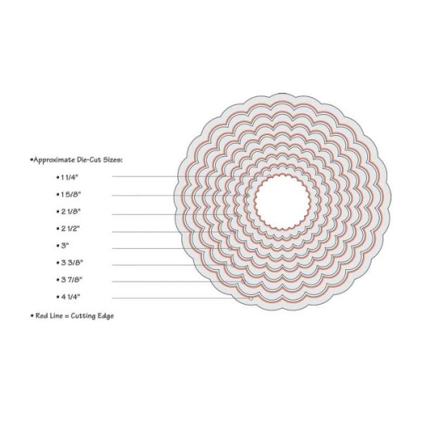 Sizzix Thinlits Craft Die-Set - Circles, Scallop