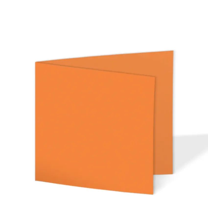 Doppelkarte - Faltkarte 15x15cm, 240g/m² in orange