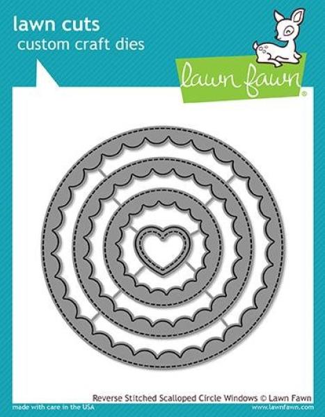 Lawn Fawn Craft Die - Reverse Stitched Scalloped Circle