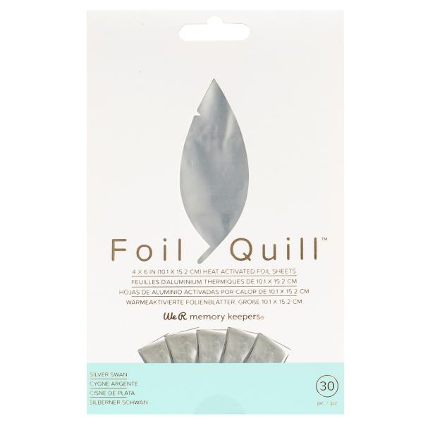 We R Memory Keepers Foil Quill - 30 Foil Bogen "Silver Swan" 4x6"