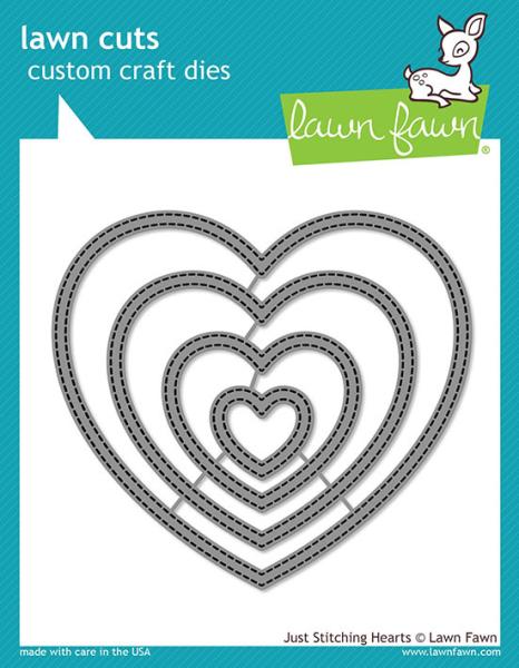 Lawn Fawn Craft Die - Just Stitching Hearts