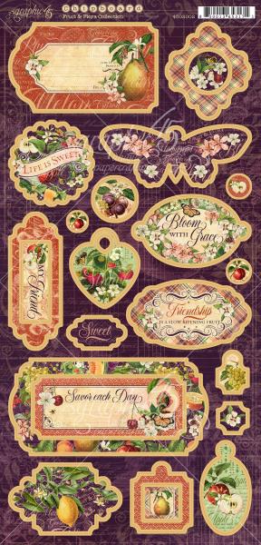 Graphic 45 "Fruit & Flora " Chipboard - Sticker