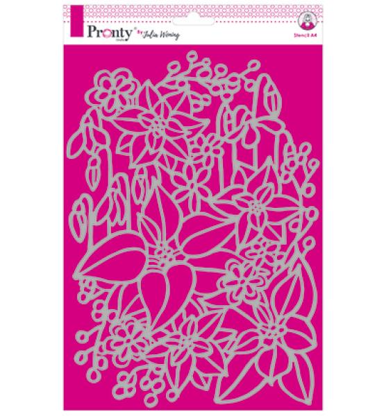 Pronty Crafts Inter Flowers A4 Stencil - Schablone 