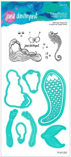 Spellbinders Stempel & Stanzset "Mermaid Paper Doll Stamp & Die Set"