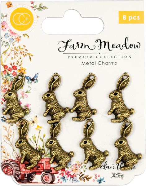 Craft Consortium Rabbits Metal Charms  - Metallanhänger  Hofwiese Hase