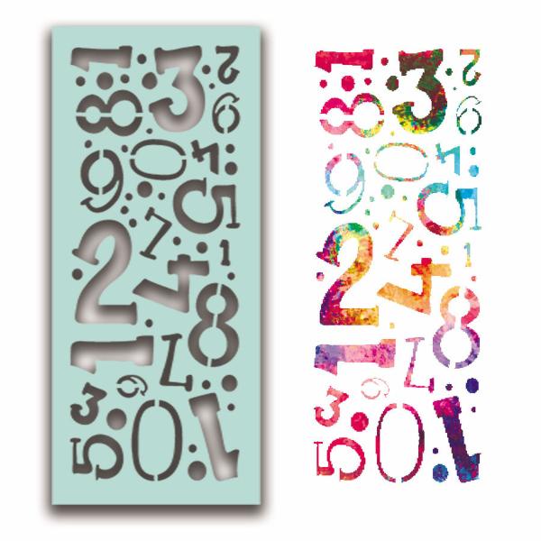 Polkadoodles Stencil Number Collage - Schablone  (PD7936)