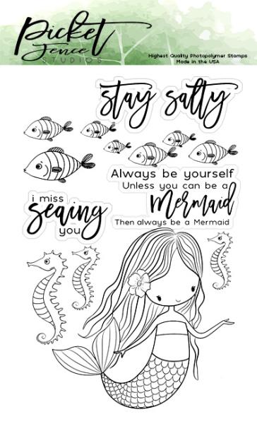 Picket Fence Studios I am a Mermaid Clear Stamps (OC-103)