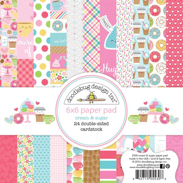 Doodlebug Design Cream & Sugar  6x6 Inch Paper Pack  - Designpapier 