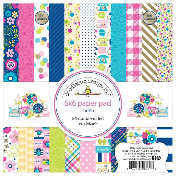 Doodlebug Design Hello 6x6 Inch Paper Pack  - Designpapier 