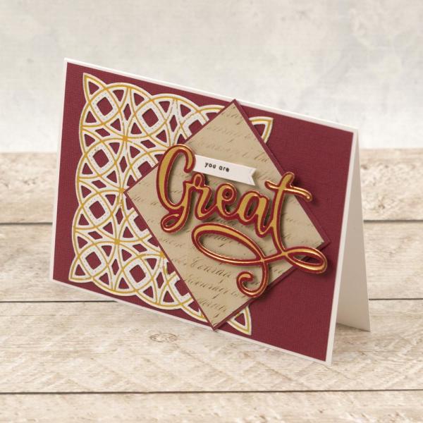 Couture Creations Cut, Foil & Emboss Die "Great"