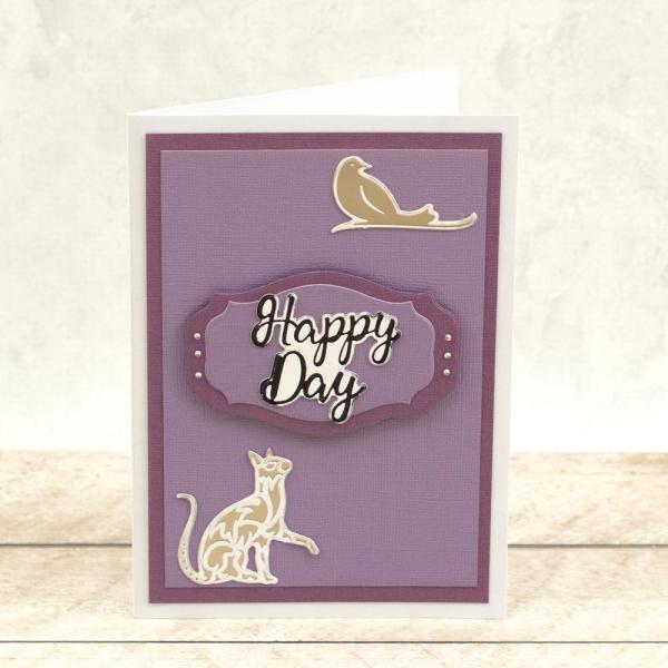 Couture Creations Cut, Foil & Emboss Die "Happy Day Sentiment Mini"