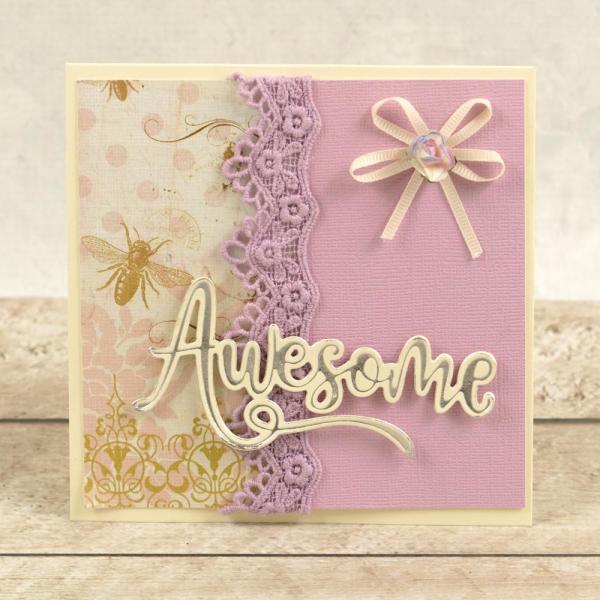 Couture Creations Cut, Foil & Emboss Die "Awesome"