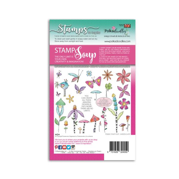 Polkadoodles Stempel "Garden Glory " Clear Stamp-Set