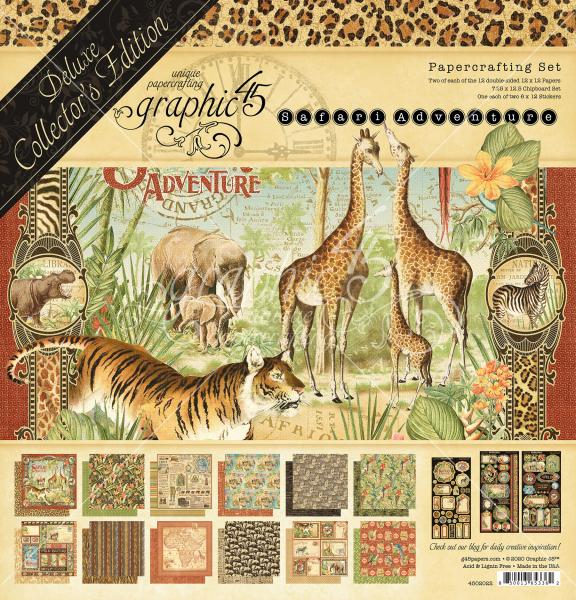 Graphic 45 "Safari Adventure" 12x12" Deluxe Collection Pack