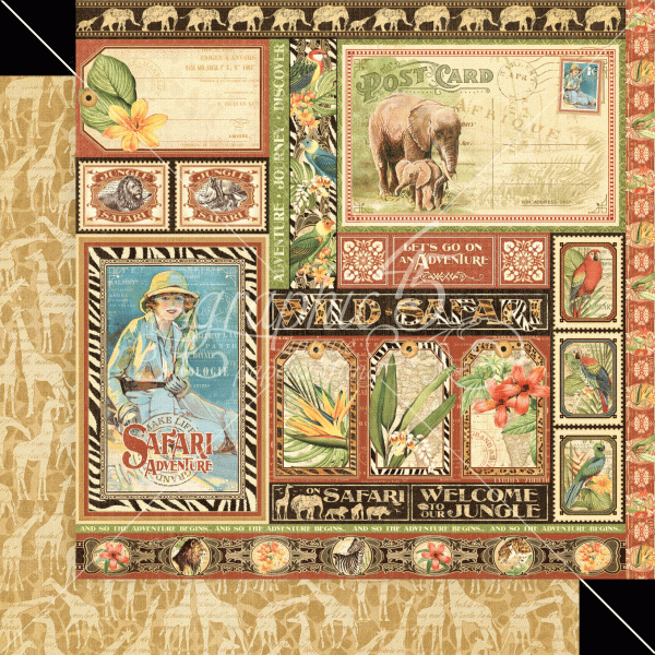 Graphic 45 "Safari Adventure" 12x12" Deluxe Collection Pack