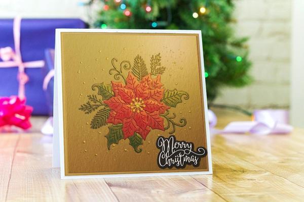 Gemini Elegant Poinsettia 3D Embossing Folder- 3D Prägefolder 