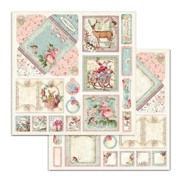 Stamperia "Pink Christmas" 12x12" Paper Pack - Cardstock