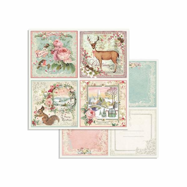 Stamperia "Pink Christmas" 8x8" Paper Pack - Cardstock