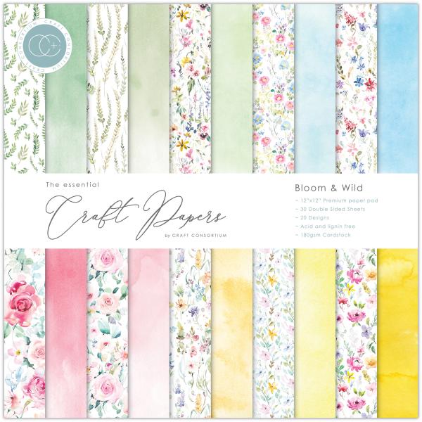 Craft Consortium Papierblock 12x12" Bloom & Wild