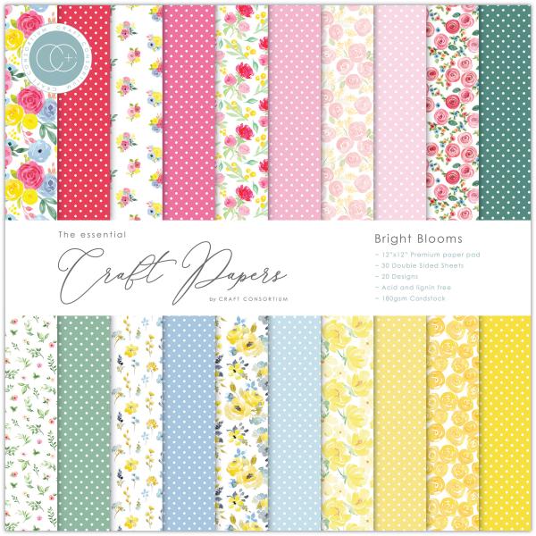 Craft Consortium Papierblock 12x12"  Bright Blooms