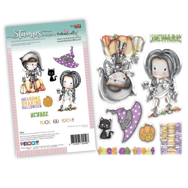 Polkadoodles Stempel "Boneshakin Halloween" Clear Stamp-Set