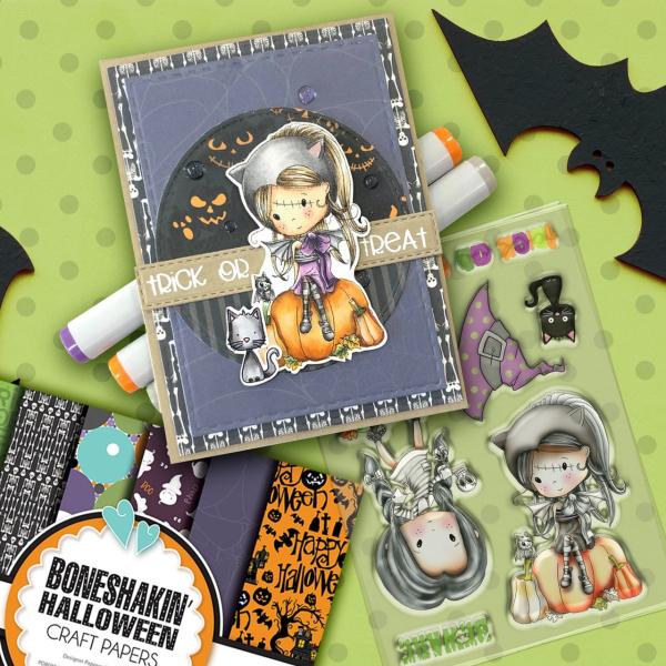 Polkadoodles Stempel "Boneshakin Halloween" Clear Stamp-Set