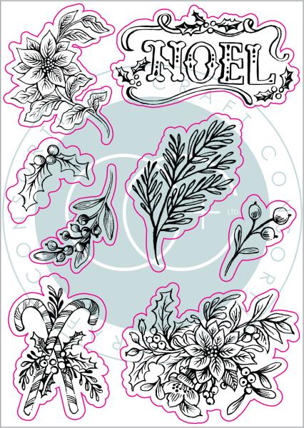 Craft Consortium Noel Clear Stamps Flora 