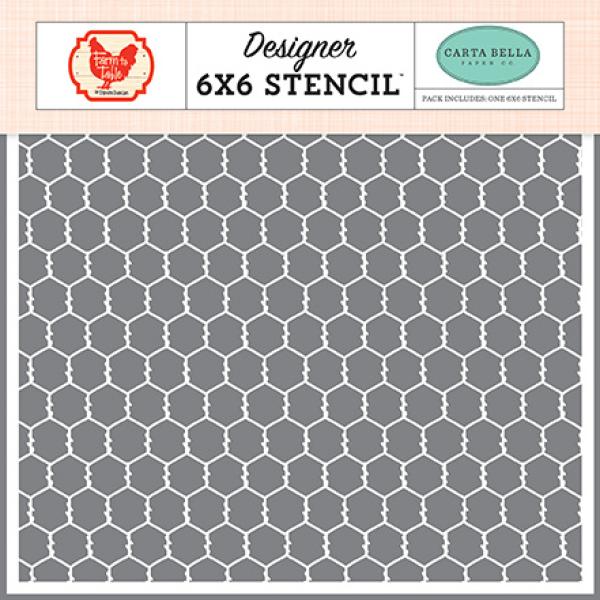 Carta Bella "Chicken Wire" Schablone 6x6"