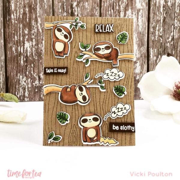 Time For Tea Clear Stamps Woodgrain 