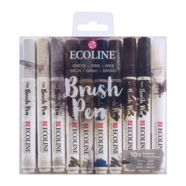 Talens Ecoline Brushpen Grau 10er Set