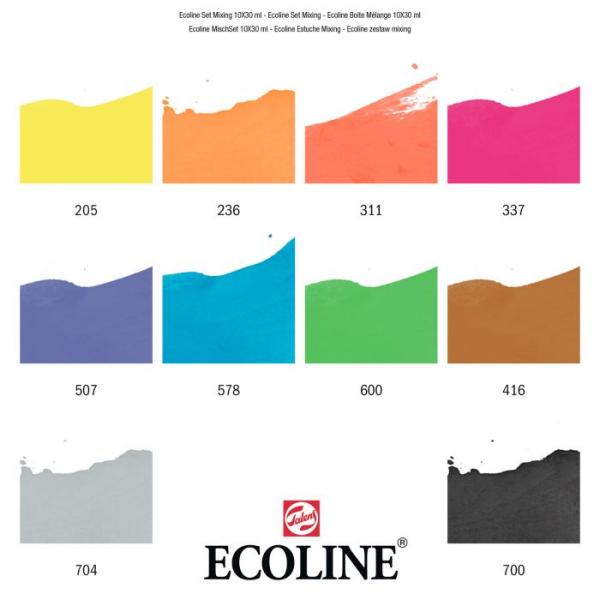 Ecoline - Flüssige Wasserfarbe Set  Mixing Set 10x30ml