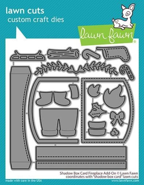 Lawn Fawn Craft Dies - Shadow Box Card Fireplace Add-On