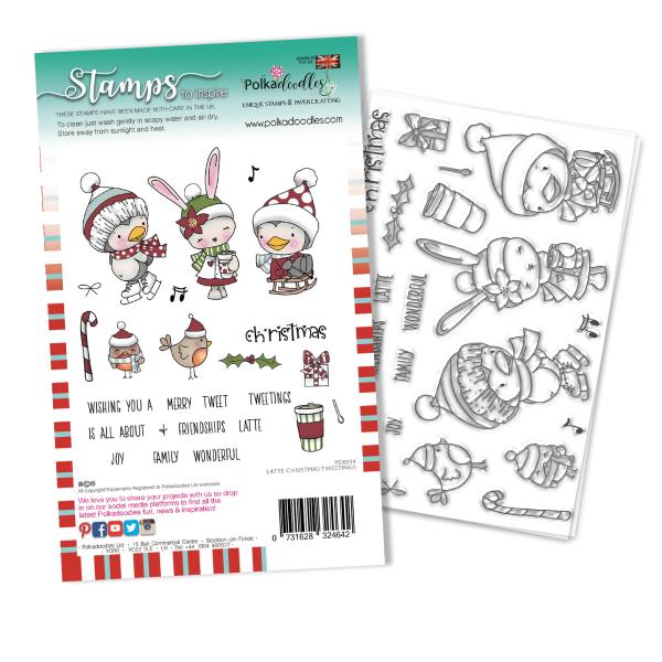 Polkadoodles Stempel "Christmas Tweetings" Clear Stamp-Set