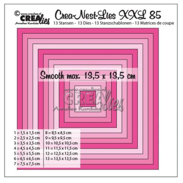 Crealies - Crea-Nest-Lies XXL Glatte Quadrate halben cm 