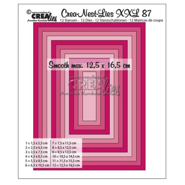 Crealies - Crea-Nest-Lies XXL Glatte Rechtecke halben cm 