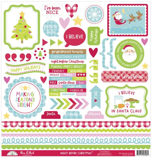 Doodlebug Design Night Before Christmas  12" Paper Pack  - Designpapier 