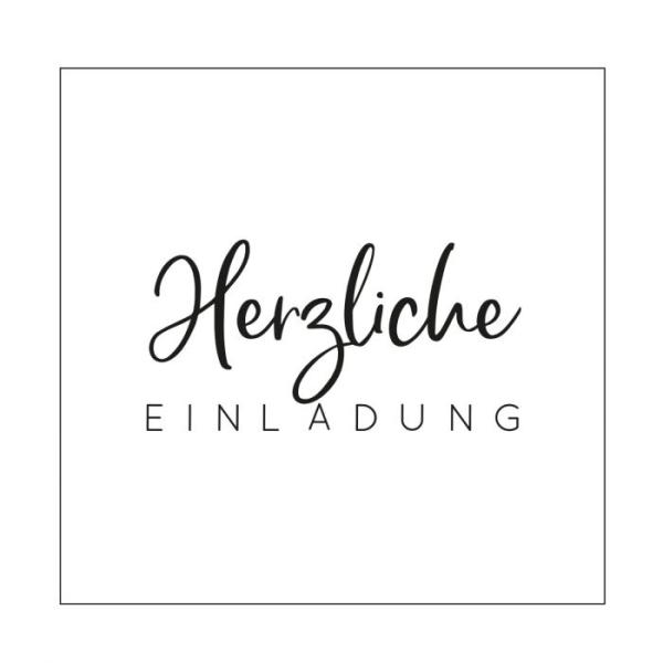 Mundart - Prägefolder "Deutsche Text herzliche Einladung"