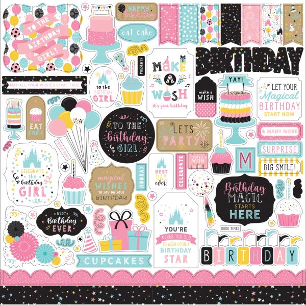 Echo Park "Magical Birthday Girl" 12x12" Element Stickers