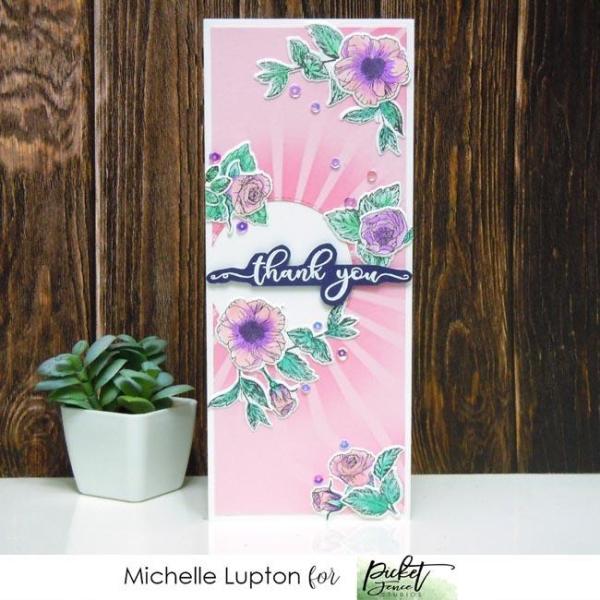 Picket Fence Studios Leaves for Flowers 3x4 Inch Clear Stamps 