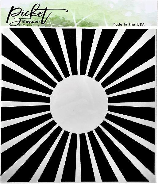 Picket Fence Studios Burst of Sun 6x6 Inch Stencil - Schablone