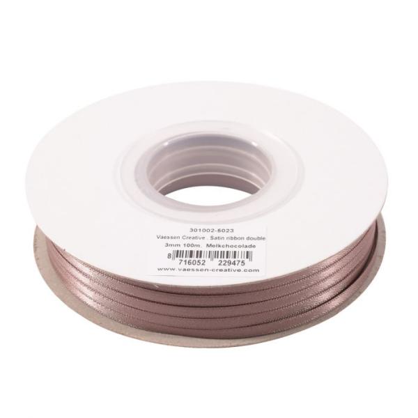 Vaessen Creative - Satinband 3mm 100m Rolle Milchschokolade