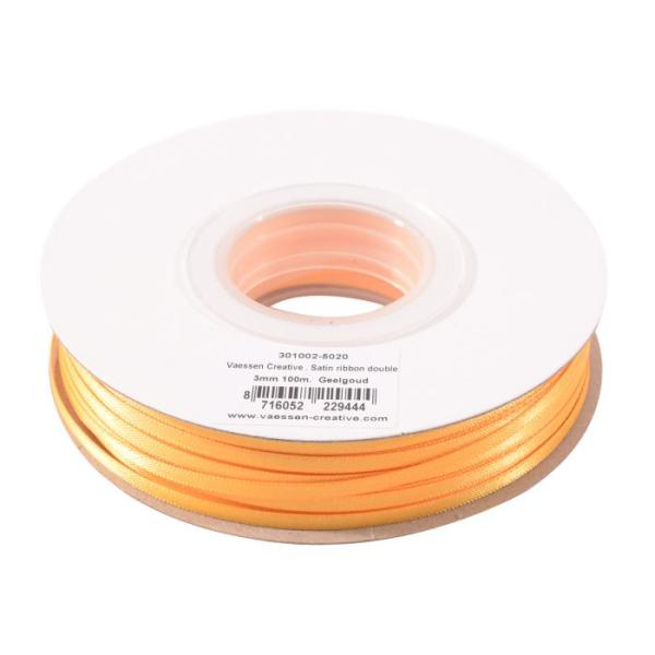 Vaessen Creative - Satinband 3mm 100m Rolle Gelbgold