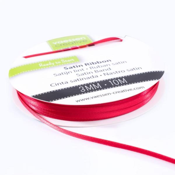 Vaessen Creative - Satinband  3mm 10m Rot